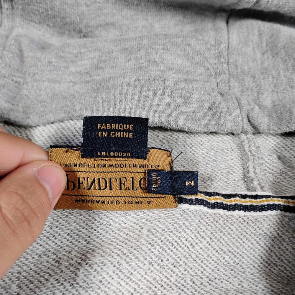 Pendleton Mens Gray Full Zip Hoodie Graphic Back Print Sweatshirt Size M